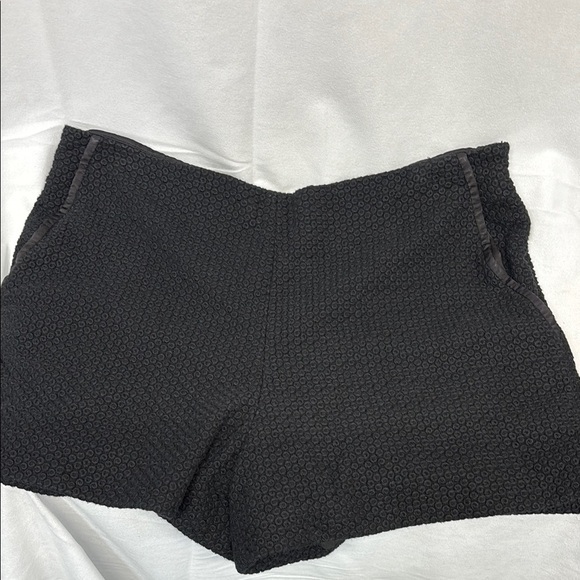 Rag & bone Cora shorts Black Textured side zip up  lined silk cotton Shorts - Picture 1 of 9